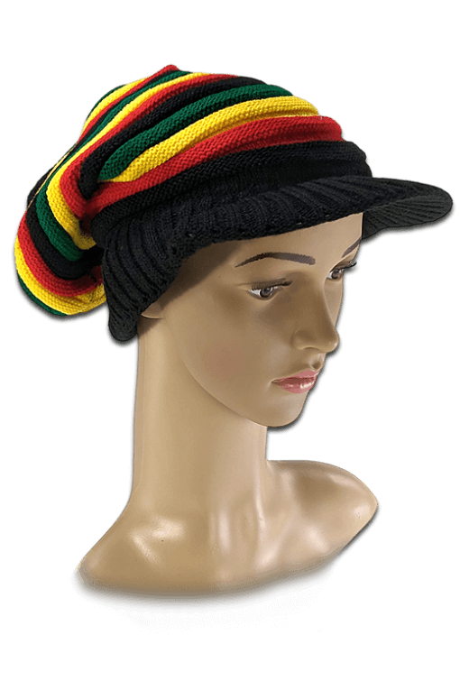 Rastafari-Strickmütze mit Schirm