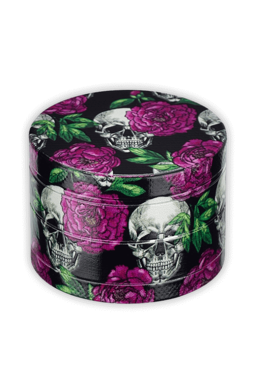 Champ-High-Skull-and-Roses-Grinder-pink-mit-Blaettern